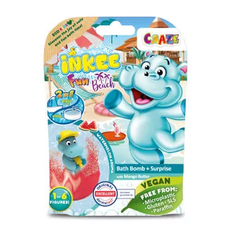 Ароматная бомбочка для ванны с игрушкой Inkee - Бегемотики
