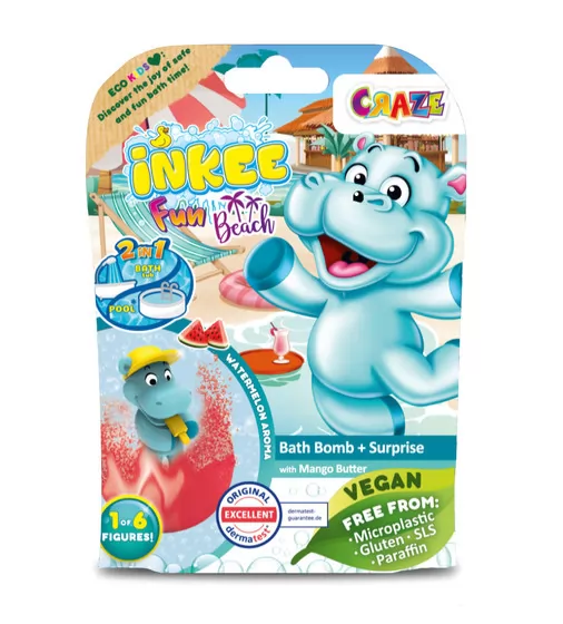 Ароматная бомбочка для ванны с игрушкой Inkee - Бегемотики - 43417_1.jpg - № 1