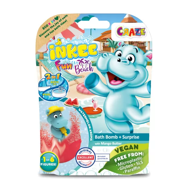 Ароматная бомбочка для ванны с игрушкой Inkee - Бегемотики
