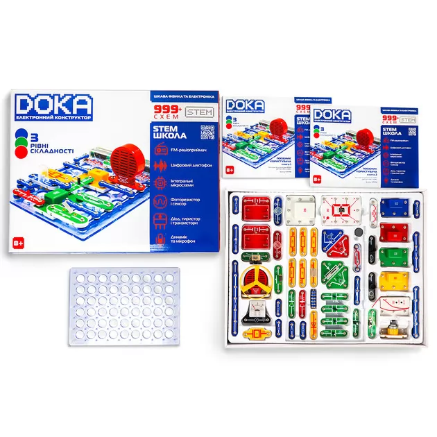 Конструктор электронный Doka Школа 999+ схем""