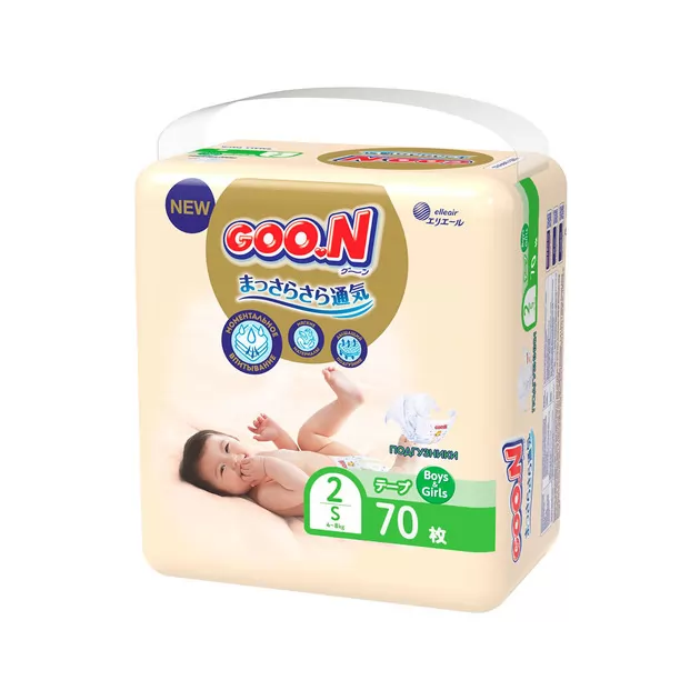 Набор подгузников Goo.N Premium Soft для детей (S, 4-8 кг, 70*2шт)