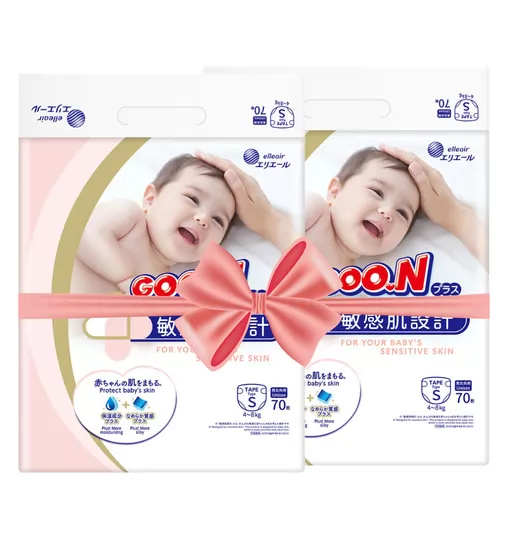 Подгузники Goo.N Plus для детей (размер 2(S), 4-8 кг, 140 шт) - 21000627-2_1.jpg - № 1