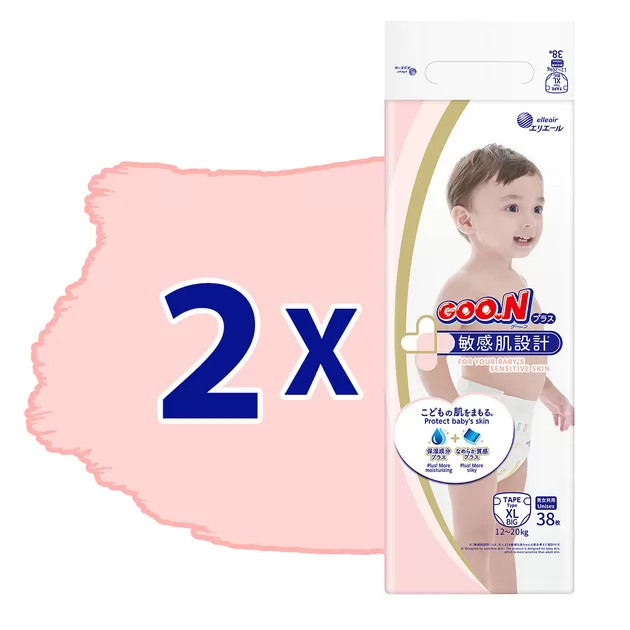 Подгузники Goo.N Plus для детей (размер 5(XL), 12-20 кг, 76 шт)