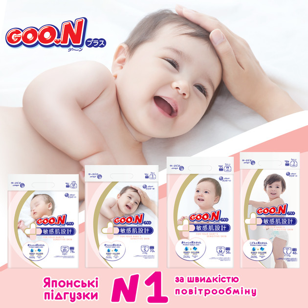Подгузники Goo.N Plus для детей (размер 5(XL), 12-20 кг, 76 шт)