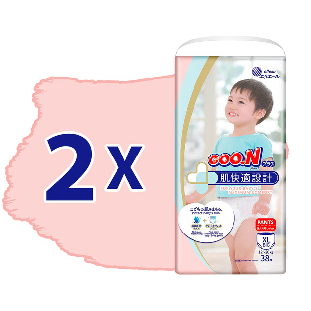 Трусики-подгузники Goo.N Plus для детей (размер 5(XL), 12-20 кг, 76шт)