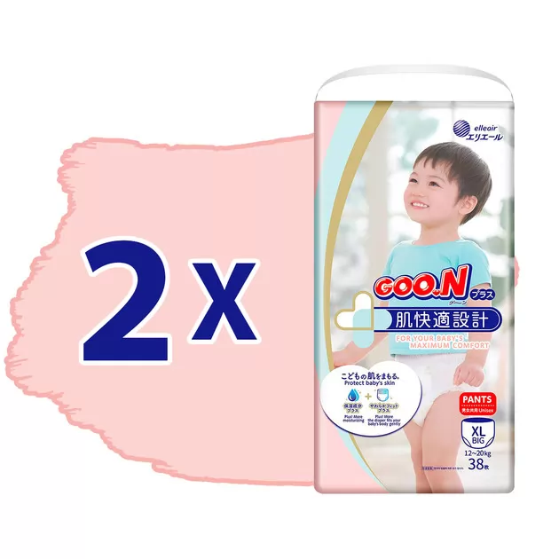 Трусики-подгузники Goo.N Plus для детей (размер 5(XL), 12-20 кг, 76шт)