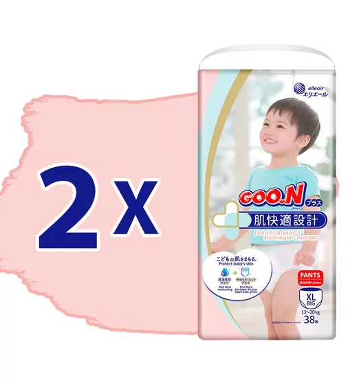 Трусики-подгузники Goo.N Plus для детей (размер 5(XL), 12-20 кг, 76шт) - 21000633-2_2.jpg - № 2