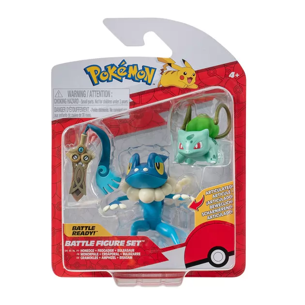 Набор игровых фигурок Pokemon W19 - Хонэдж, Бульбазавр, Фрогадир