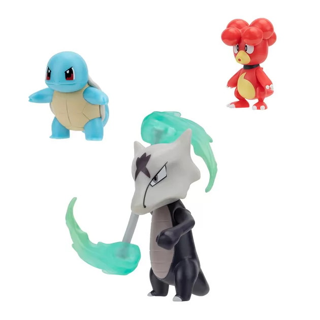Набор игровых фигурок Pokemon W19 - Магби, Сквиртл, Алола Маровак