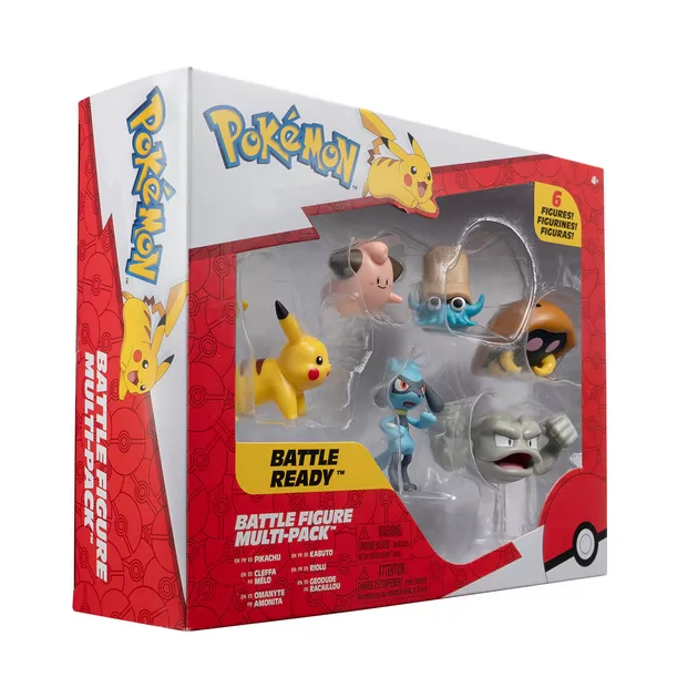 Набор игровых фигурок Pokemon W7 - Пикачу, Клеффа, Риолу, Геодуд, Оманайт, Кабуто