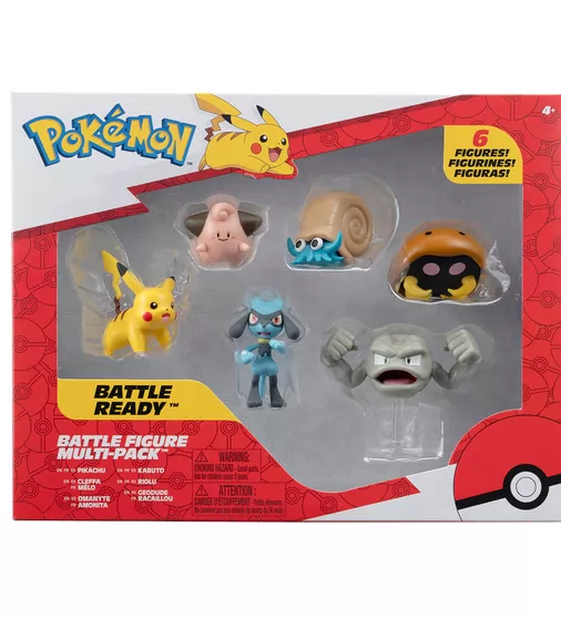 Набор игровых фигурок Pokemon W7 - Пикачу, Клеффа, Риолу, Геодуд, Оманайт, Кабуто - PKW3613_1.jpg - № 1