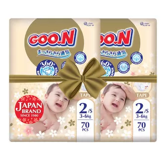 Подгузники GOO.N Premium Soft для детей (размер 2(S), 3-6 kg, 140 шт.)