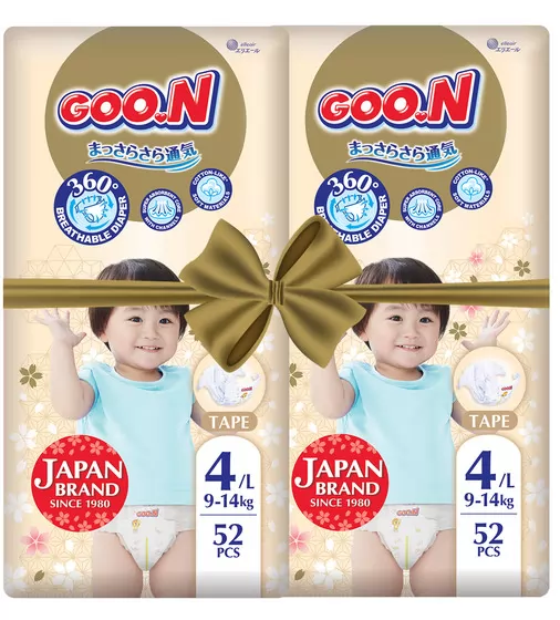 Подгузники GOO.N Premium Soft для детей (размер 4(L), 9-14 kg, 104 шт.) - F1010101-155-2_1.jpg - № 1