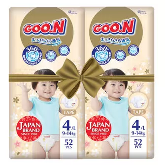 Подгузники GOO.N Premium Soft для детей (размер 4(L), 9-14 kg, 104 шт.)
