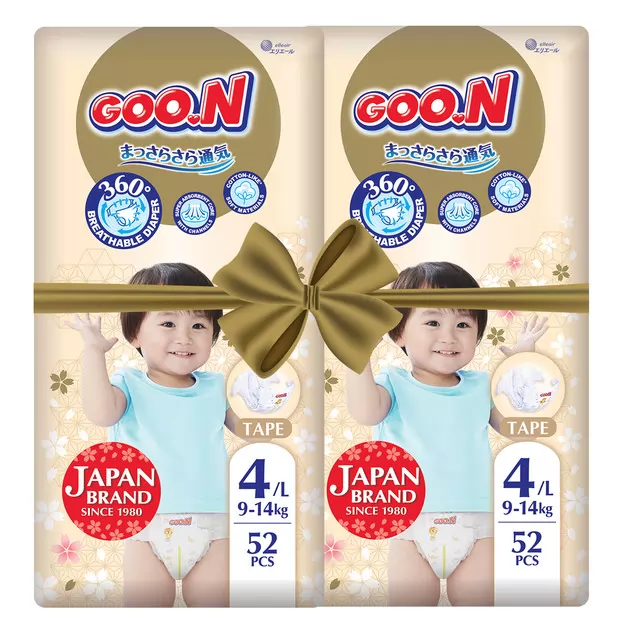 Подгузники GOO.N Premium Soft для детей (размер 4(L), 9-14 kg, 104 шт.)