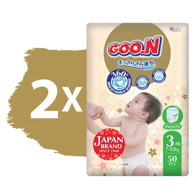 Трусики-подгузники GOO.N Premium Soft для детей (размер 3(M), 7-12 kg, 100 шт.)