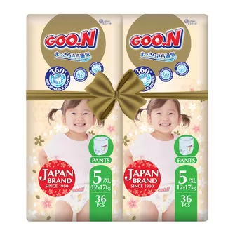Трусики-подгузники GOO.N Premium Soft для детей (размер 5(XL), 12-17 kg, 72 шт.)