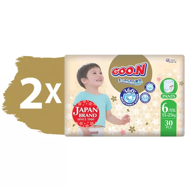Трусики-подгузники GOO.N Premium Soft для детей  (размер 6(XXL), 15-25 kg, 60 шт.)