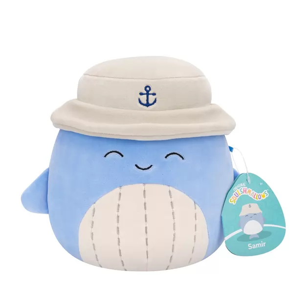 Мягкая игрушка Squishmallows – Синий кит Самир в панаме (19 cm)