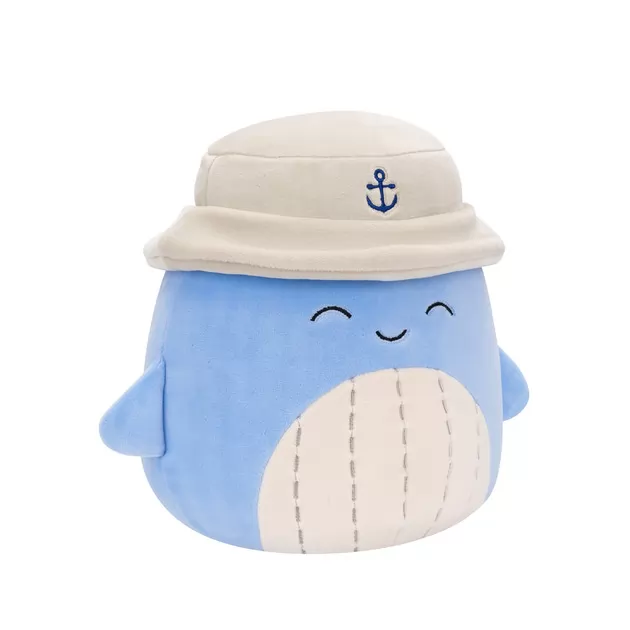 Мягкая игрушка Squishmallows – Синий кит Самир в панаме (19 cm)
