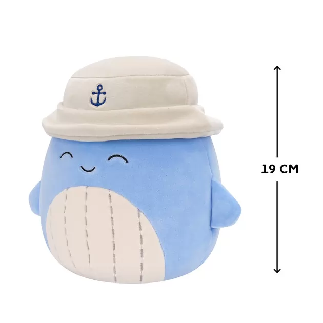 Мягкая игрушка Squishmallows – Синий кит Самир в панаме (19 cm)
