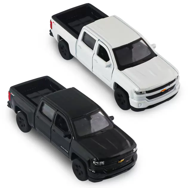 Автомодель - Chevrolet Silverado 2017 (перламутрово-белый, черный)