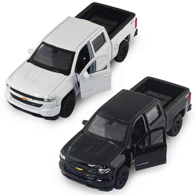 Автомодель - Chevrolet Silverado 2017 (перламутрово-белый, черный)