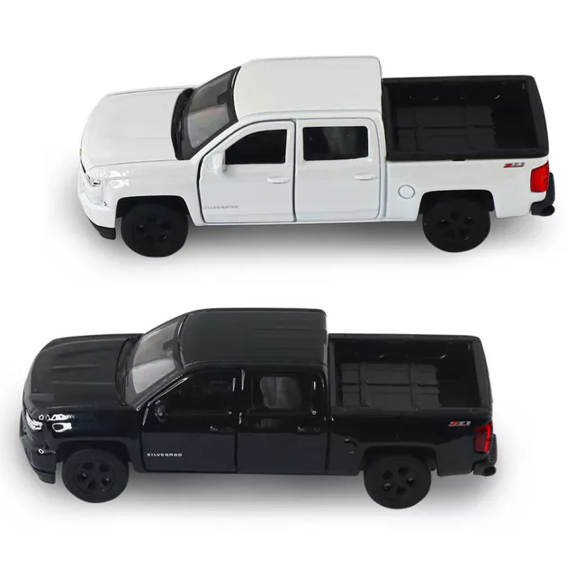 Автомодель - Chevrolet Silverado 2017 (перламутрово-белый, черный)