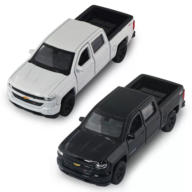 Автомодель - Chevrolet Silverado 2017 (перламутрово-белый, черный)