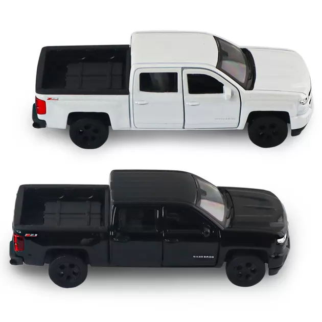 Автомодель - Chevrolet Silverado 2017 (перламутрово-белый, черный)