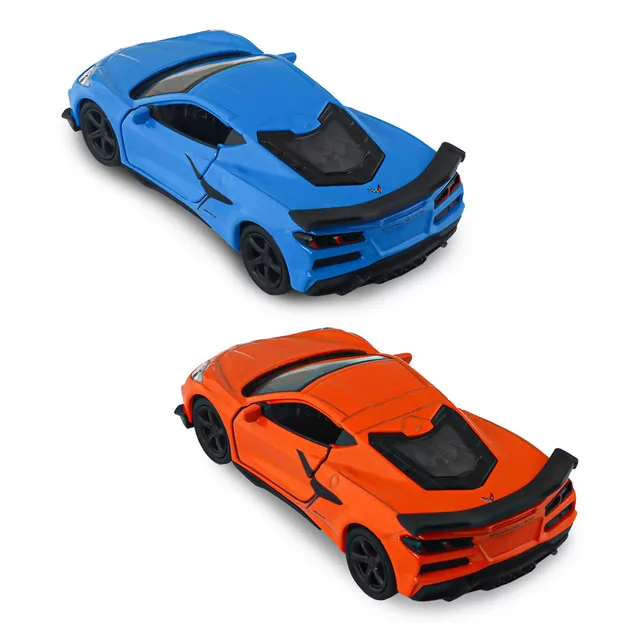 Автомодель - Chevrolet Corvette Z06 2023 (оранжевый, светло-голубой)