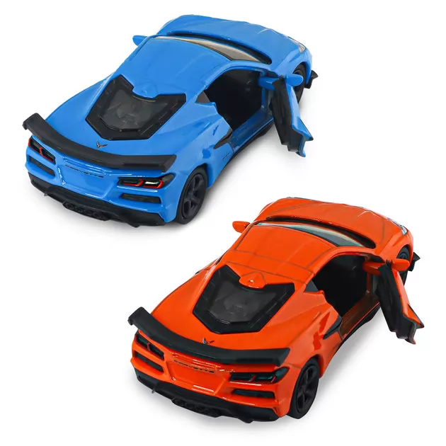 Автомодель - Chevrolet Corvette Z06 2023 (оранжевый, светло-голубой)