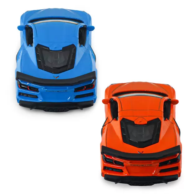 Автомодель - Chevrolet Corvette Z06 2023 (оранжевый, светло-голубой)
