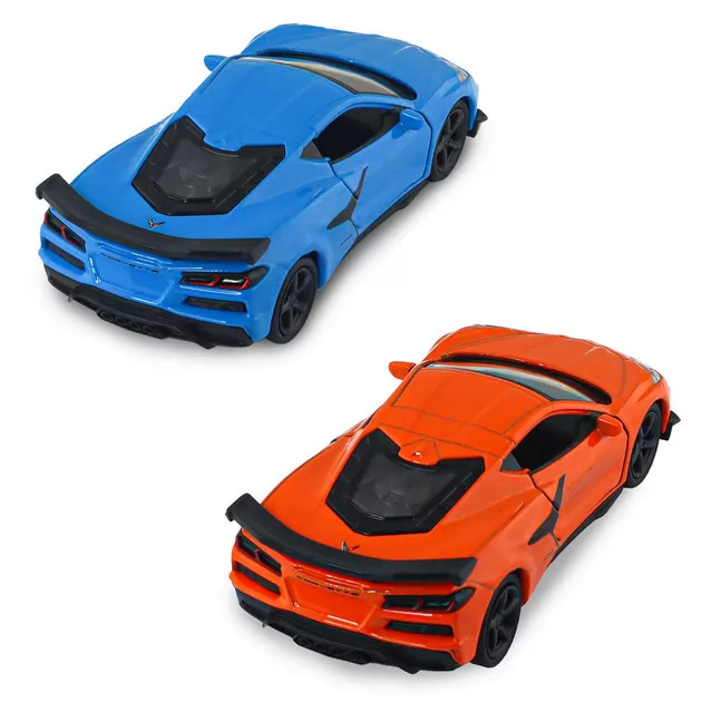 Автомодель - Chevrolet Corvette Z06 2023 (оранжевый, светло-голубой)