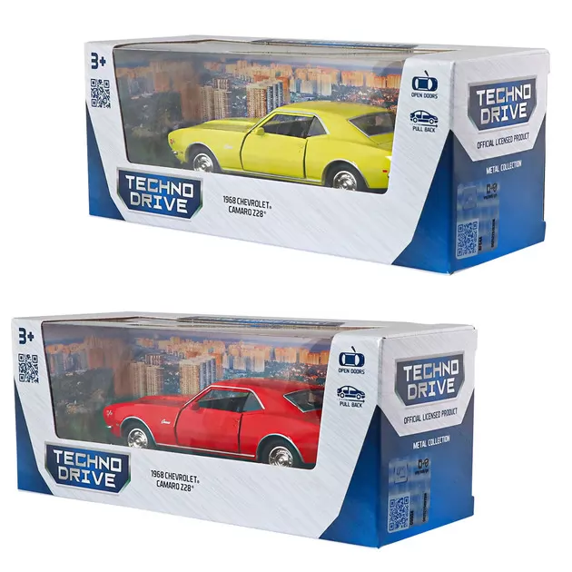 Автомодель - Chevrolet Camaro Z28 1968 (красный, желтый)