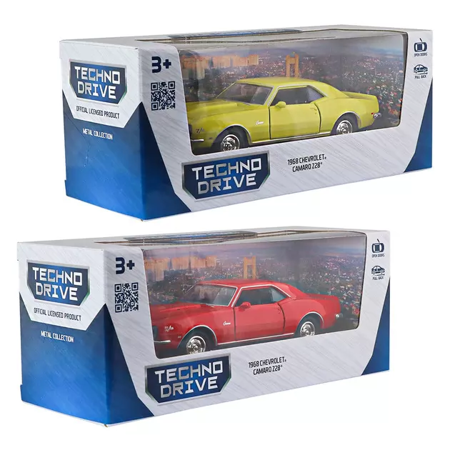 Автомодель - Chevrolet Camaro Z28 1968 (красный, желтый)