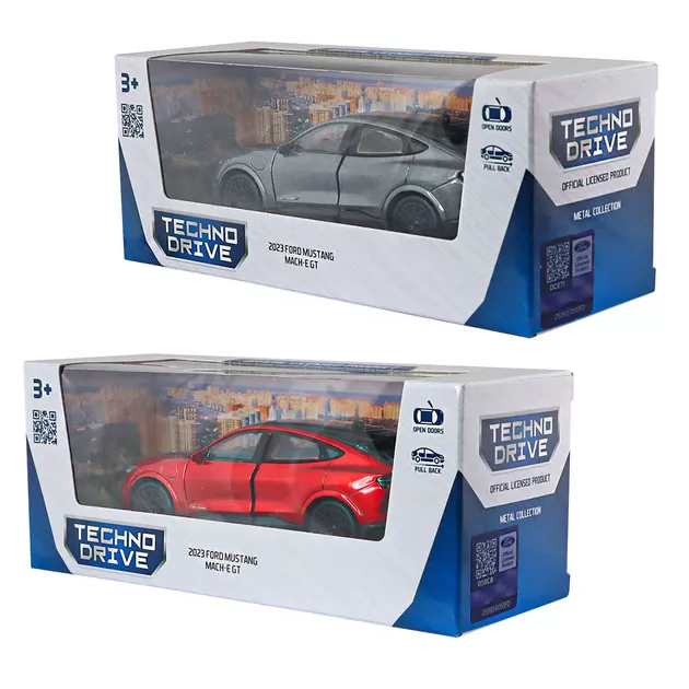 Автомодель - Ford Mustang Mach-E GT 2023 (красный, серебристо-серый)