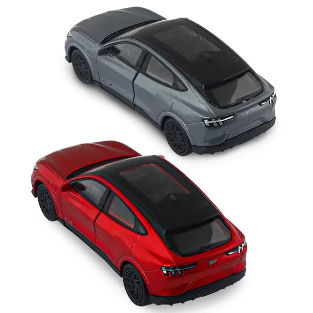 Автомодель - Ford Mustang Mach-E GT 2023 (красный, серебристо-серый)