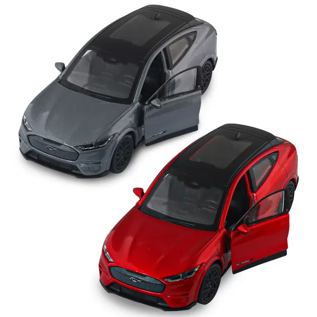 Автомодель - Ford Mustang Mach-E GT 2023 (красный, серебристо-серый)