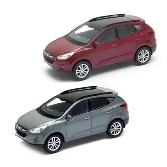 Автомодель - Hyundai Tucson IX35 (серебристо-серый, красный металлик)