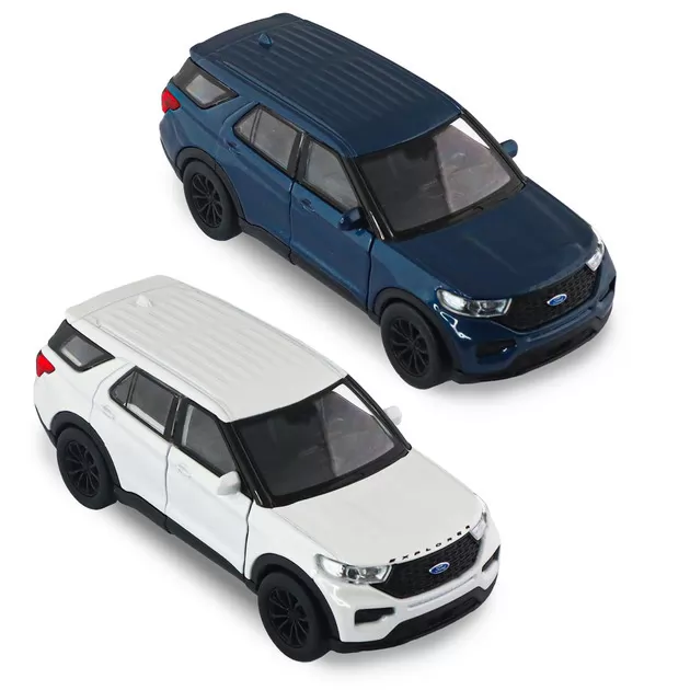 Автомодель - Ford Explorer 2023 (перламутрово-белый, голубой металлик)