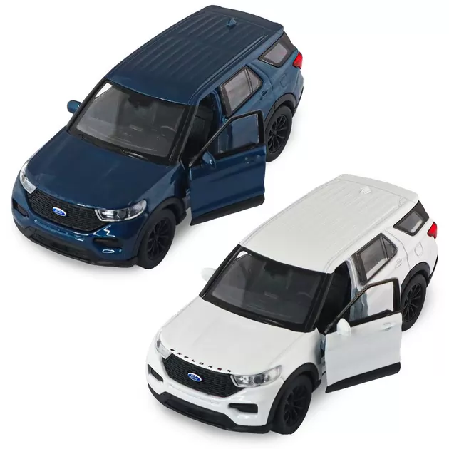 Автомодель - Ford Explorer 2023 (перламутрово-белый, голубой металлик)