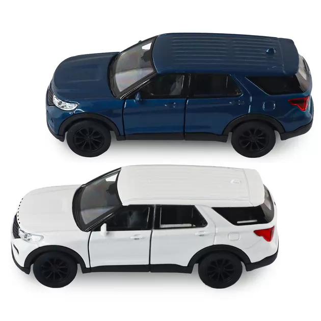 Автомодель - Ford Explorer 2023 (перламутрово-белый, голубой металлик)