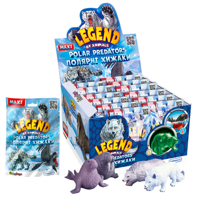 Дисплей стретч-игрушек в виде животного Legend of animals Макси – Полярные хищники (12 шт.)
