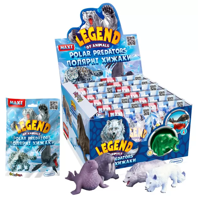 Дисплей стретч-игрушек в виде животного Legend of animals Макси – Полярные хищники (12 шт.)