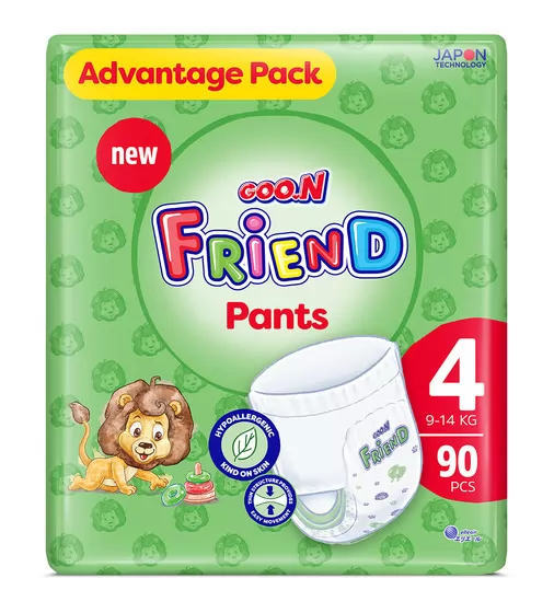 Трусики-подгузники Goo.N Friend для детей 9-14 кг (размер 4(L), 90 шт) - F1010117-004_1.jpg - № 1
