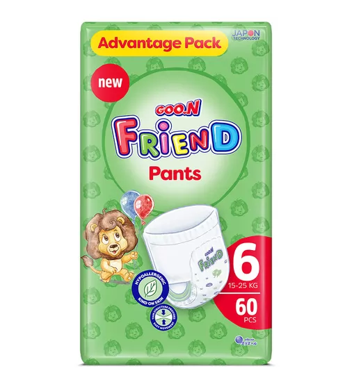 Трусики-подгузники Goo.N Friend для детей 15-25 кг (размер 6(XXL), 60 шт) - F1010117-006_1.jpg - № 1