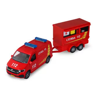 Игровой набор - Volkswagen Служба 112 (с прицепом)