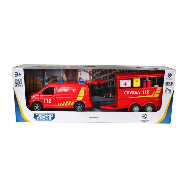 Игровой набор - Volkswagen Служба 112 (с прицепом)