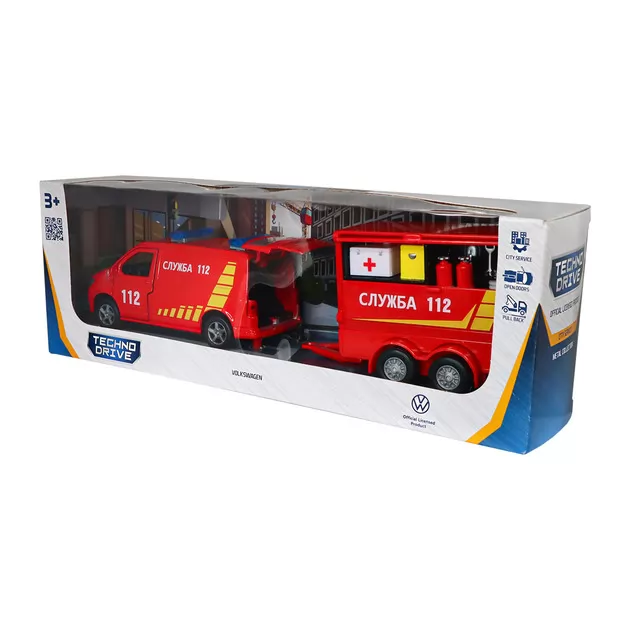 Игровой набор - Volkswagen Служба 112 (с прицепом)